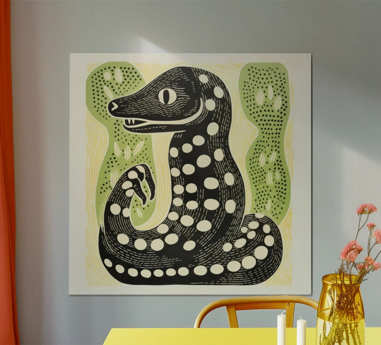 Cobra verde 3 poster da Minimal Animal Art