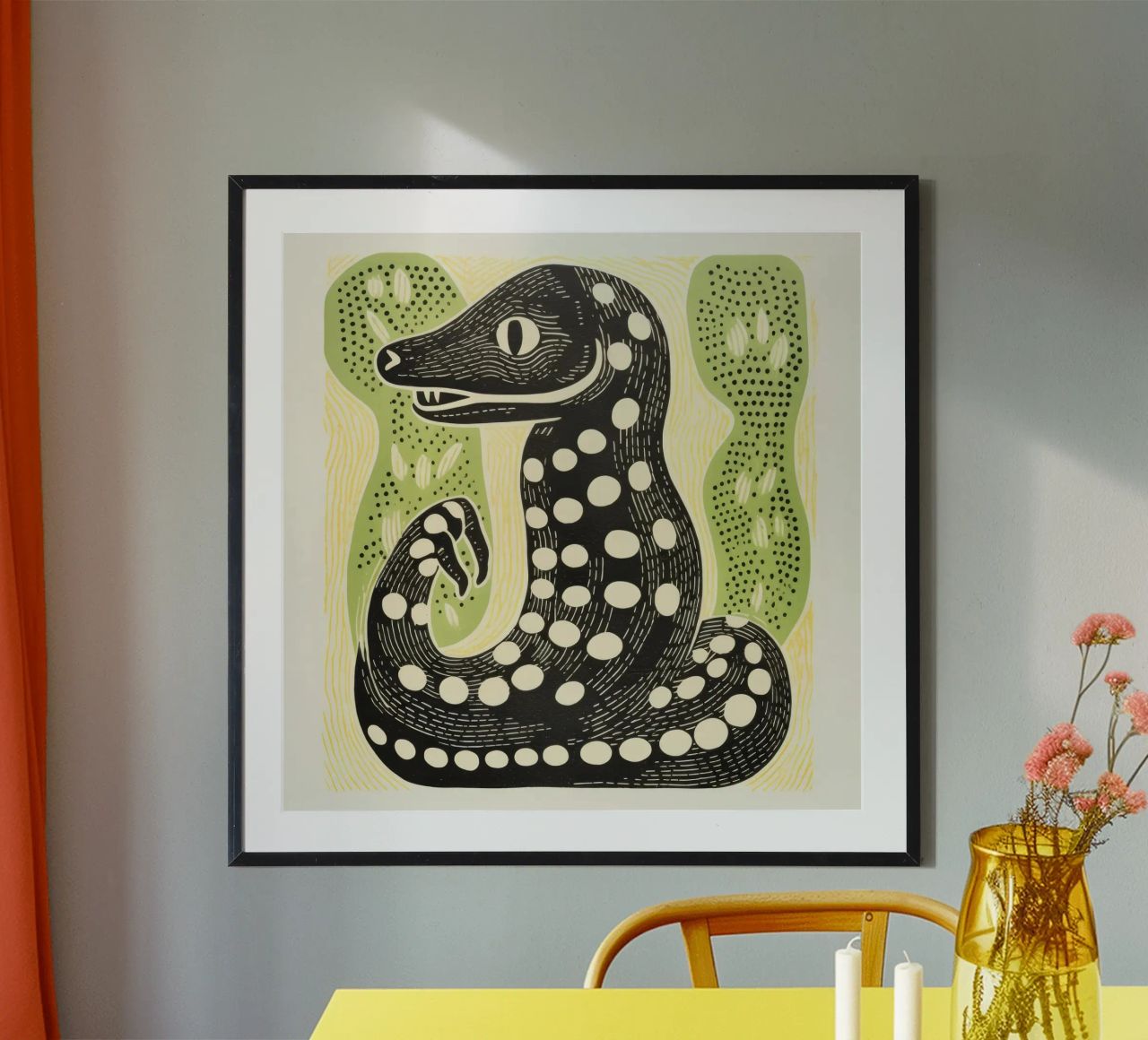 Cobra verde 3 poster da Minimal Animal Art