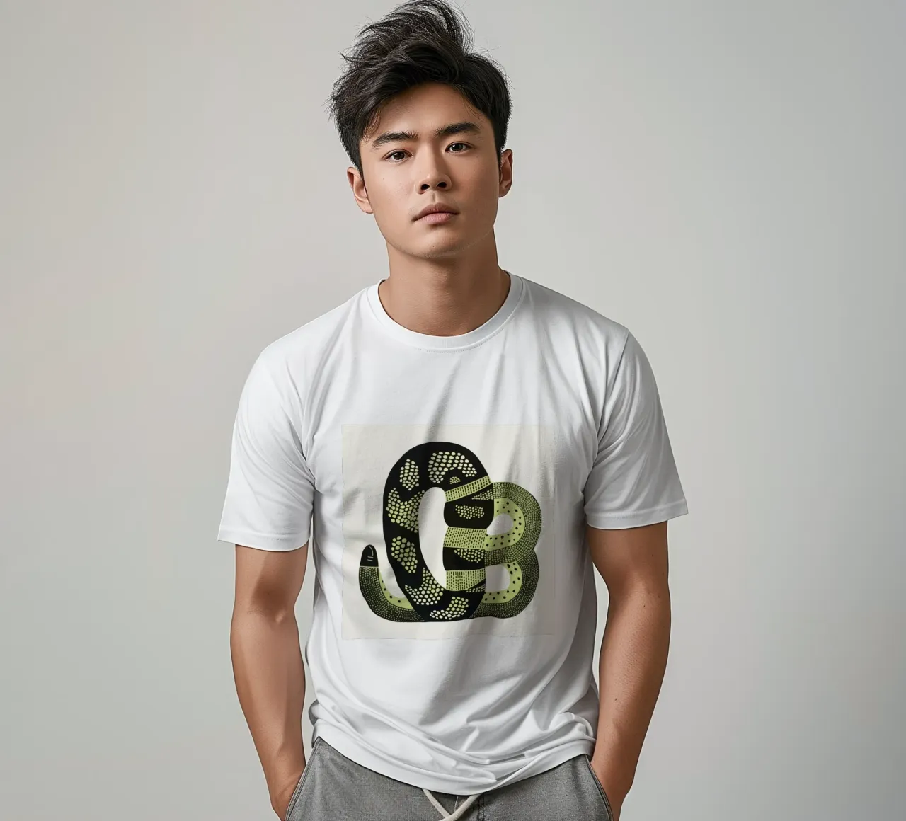 Grüne Kobra 4 T-Shirt von Minimal Animal Art