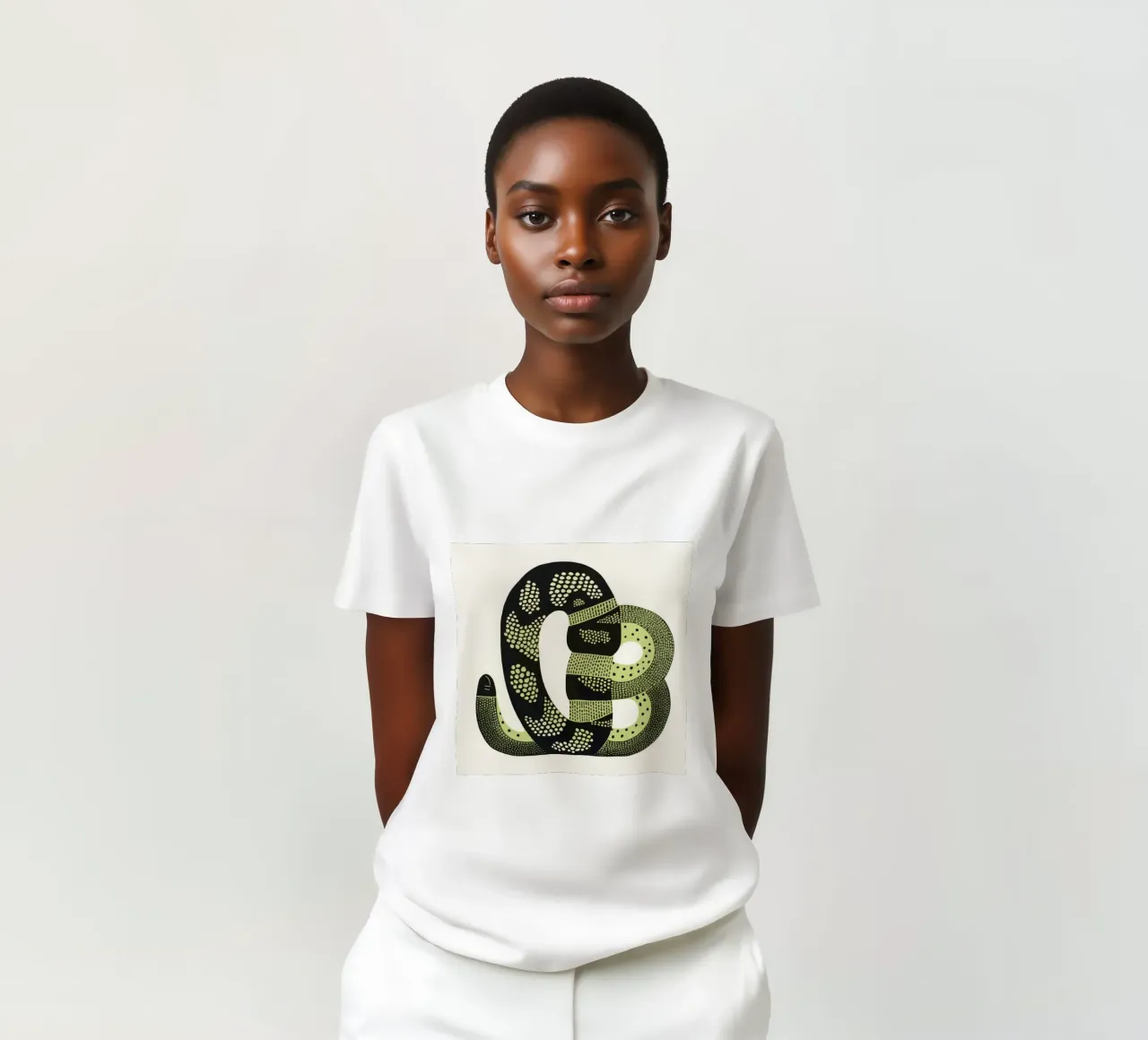 Grüne Kobra 4 T-Shirt von Minimal Animal Art