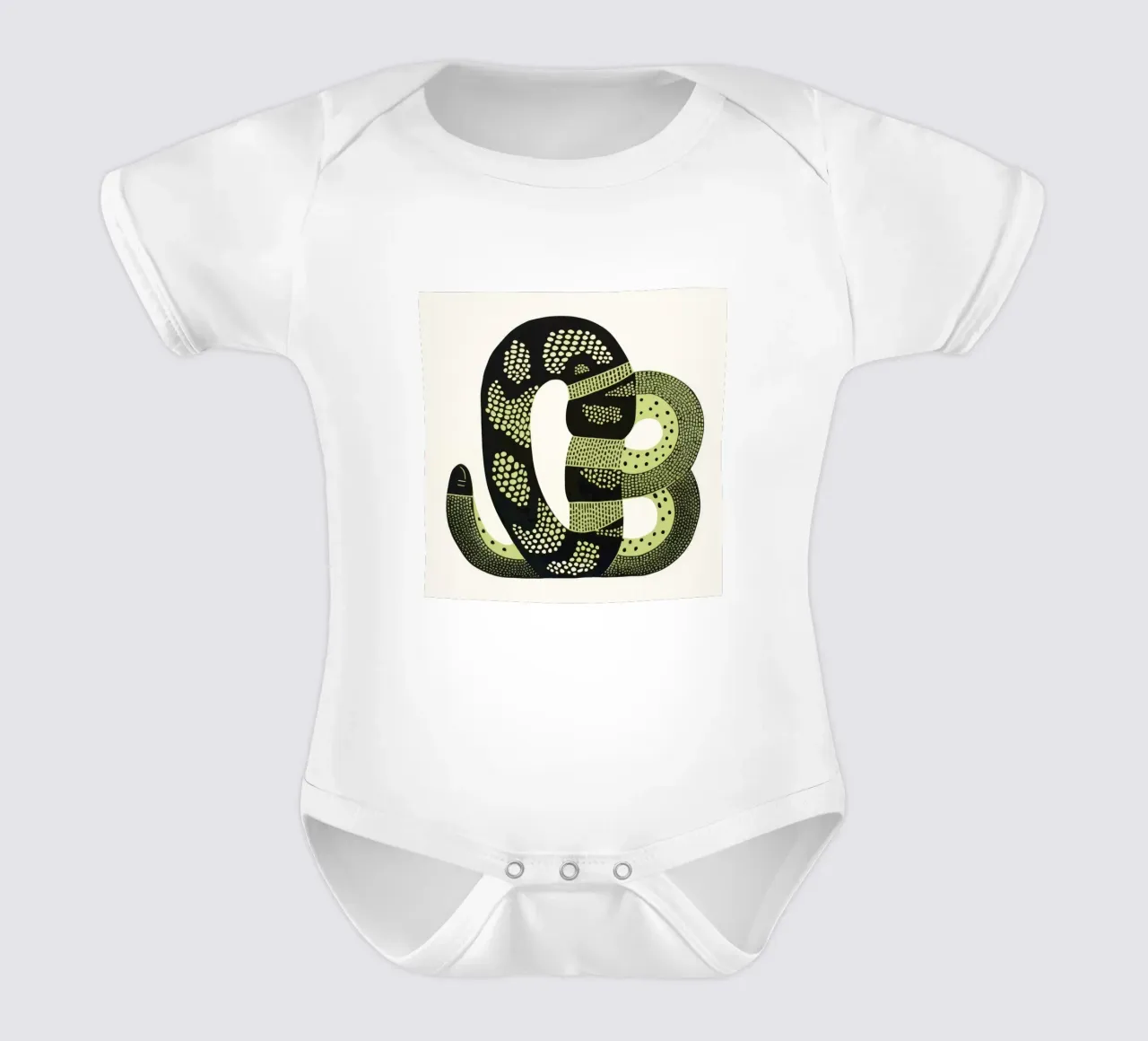 Cobra verde 4 body neonato maniche corte da Minimal Animal Art