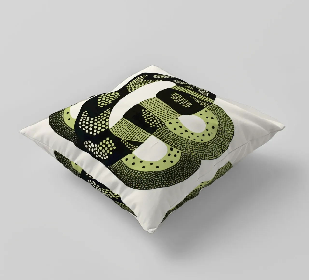 Cobra verde cuscino da Minimal Animal Art