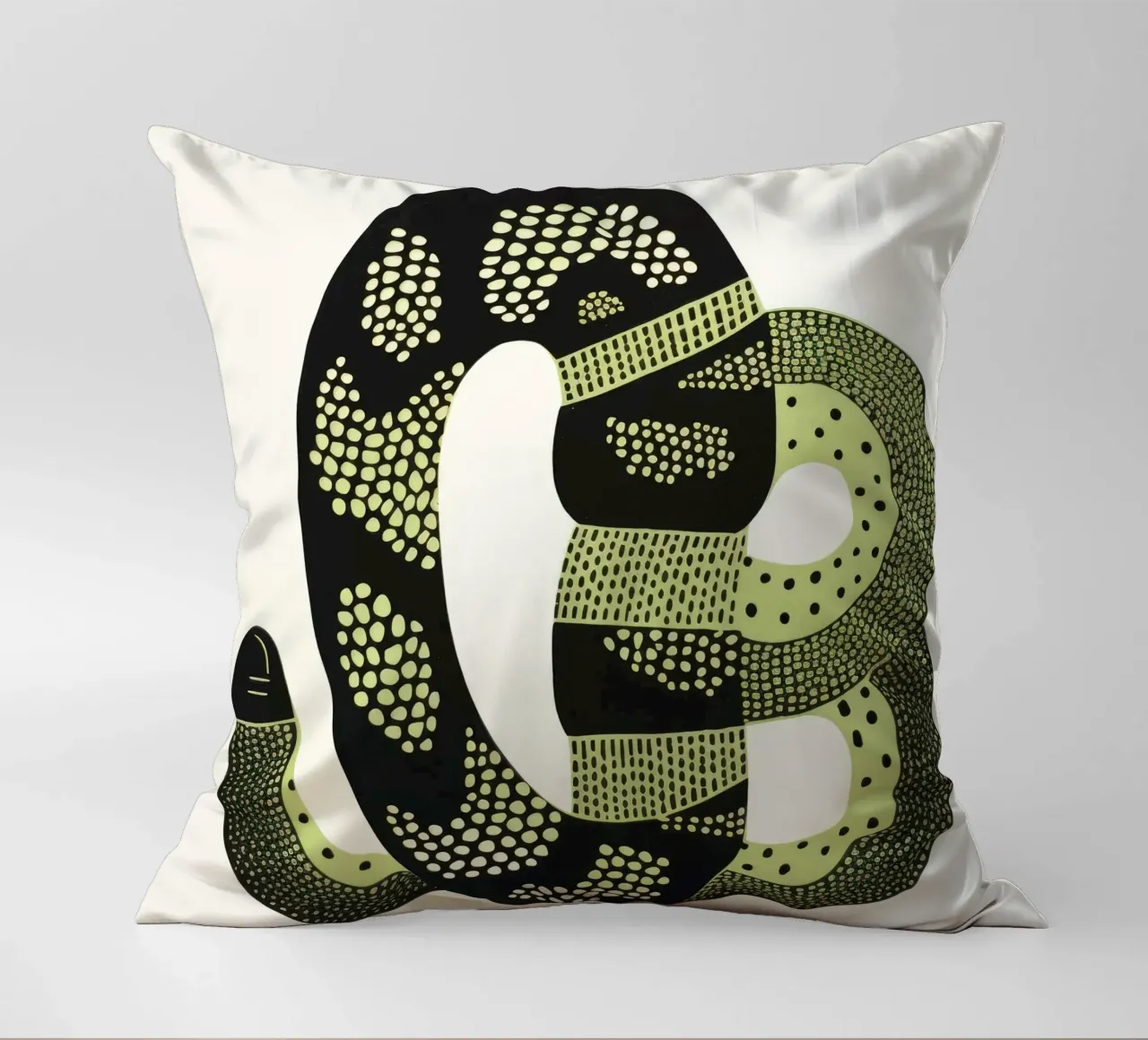 Cobra verde cuscino da Minimal Animal Art