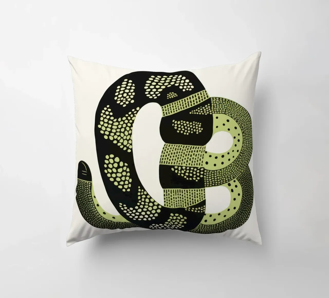 Cobra verde cuscino da Minimal Animal Art