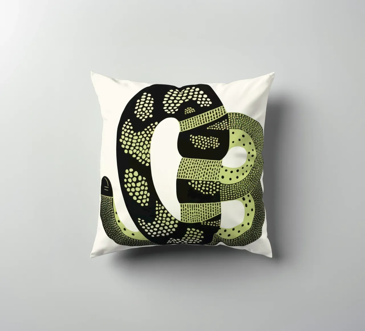 Cobra verde 4 cuscino da Minimal Animal Art