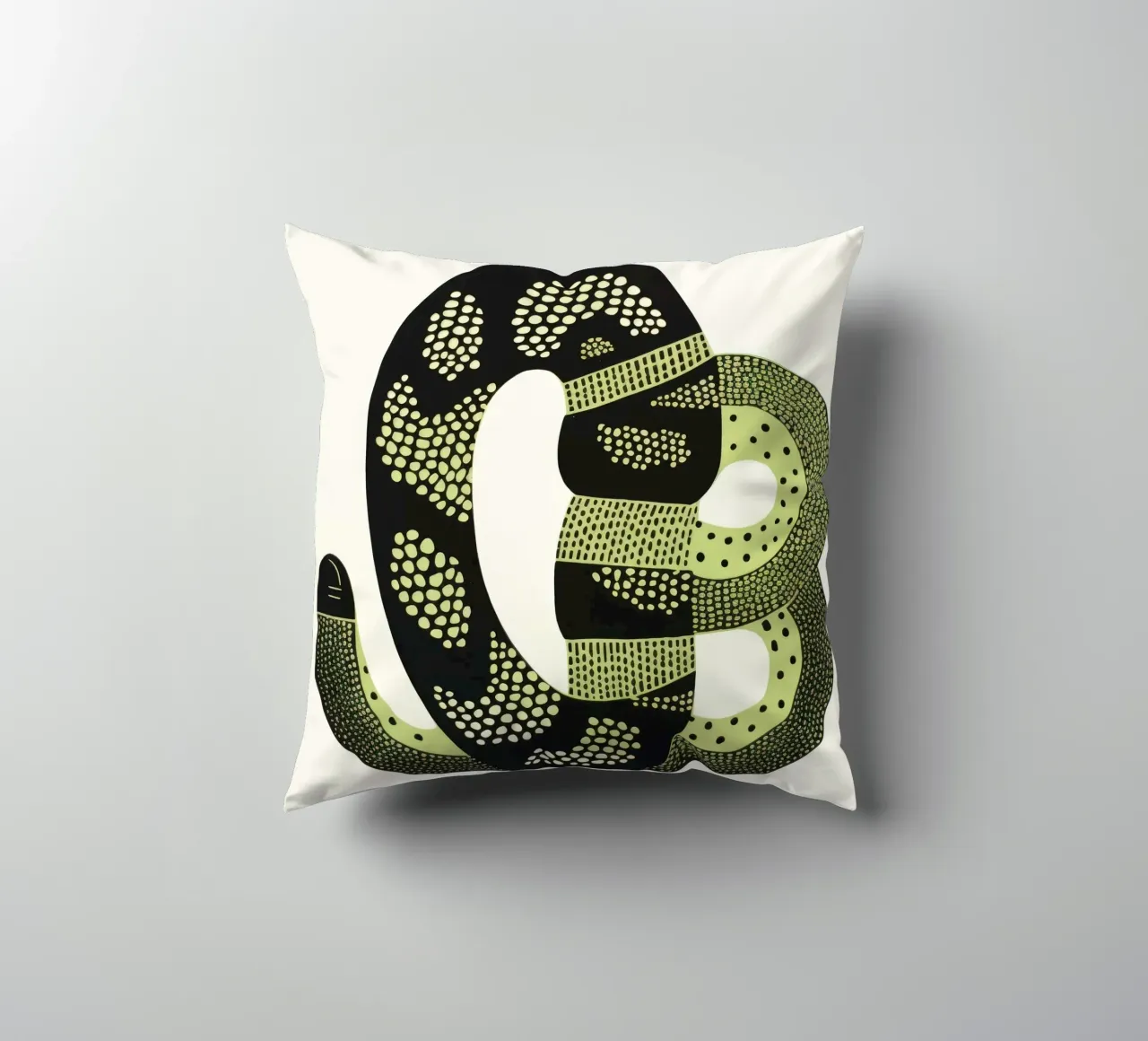 Cobra verde cuscino da Minimal Animal Art