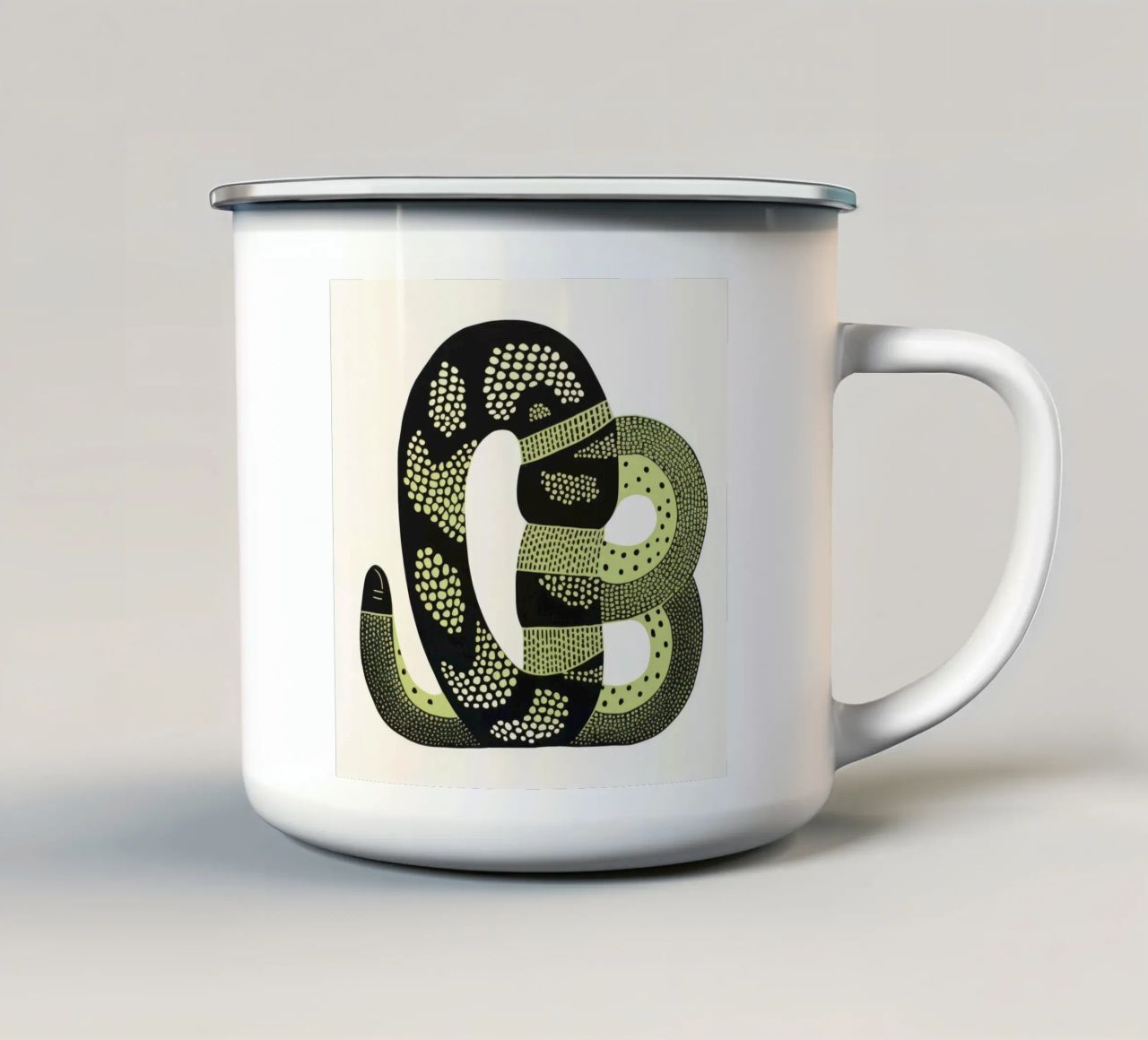 Cobra verde 4 tazza in smalto da Minimal Animal Art
