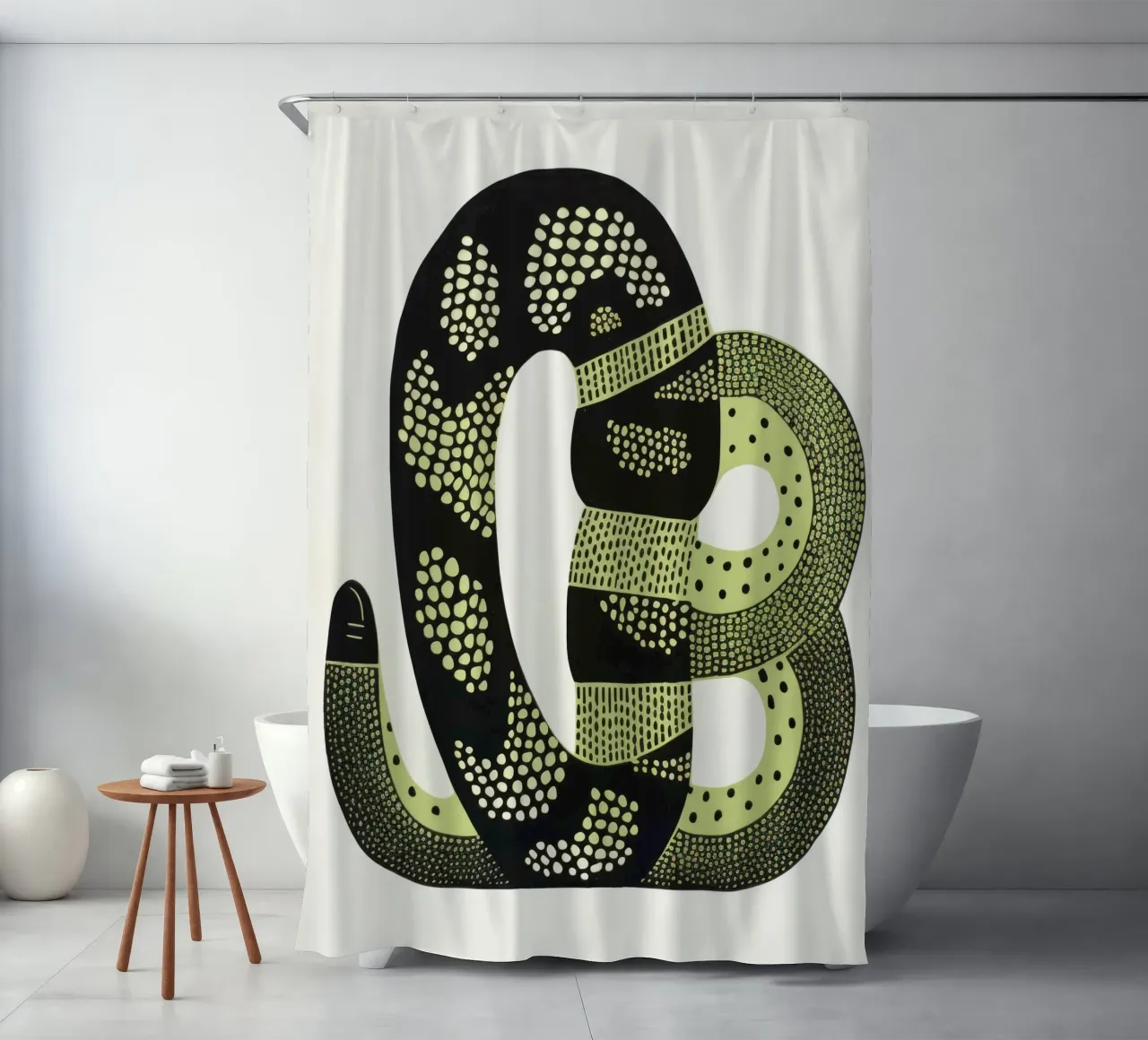 Cobra verde 4 tenda da doccia da Minimal Animal Art