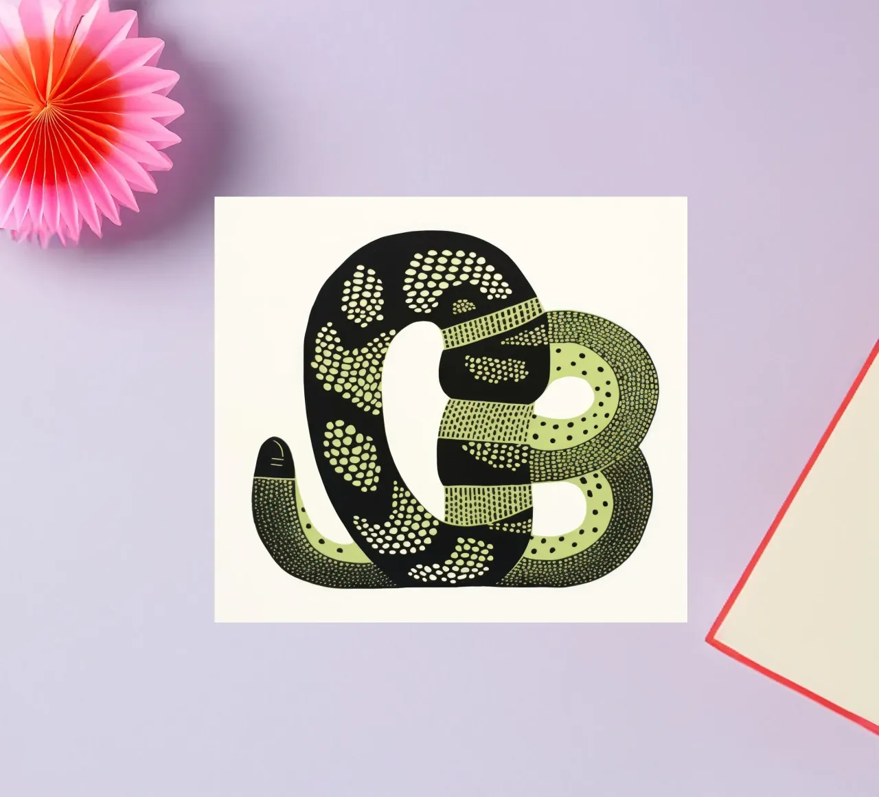 Cobra verde 4 adesivo da Minimal Animal Art