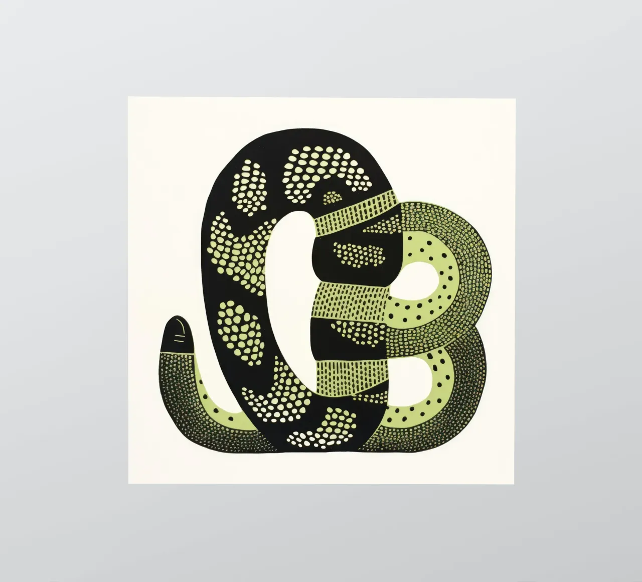 Cobra vert 4 autocollant de Minimal Animal Art