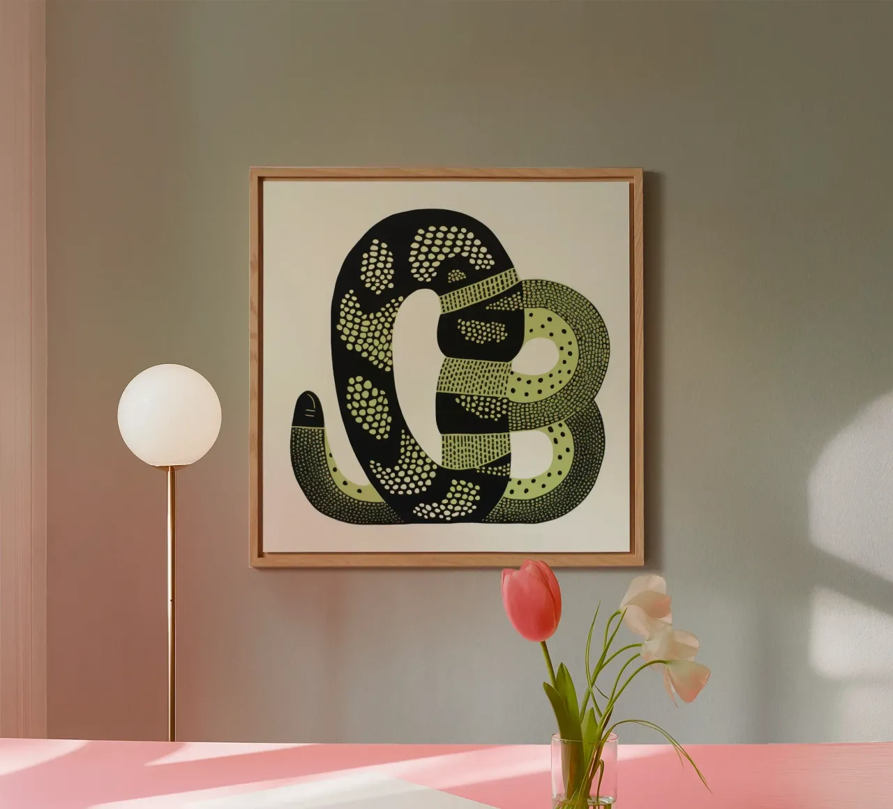 Cobra verde 4 alluminio dibond da Minimal Animal Art