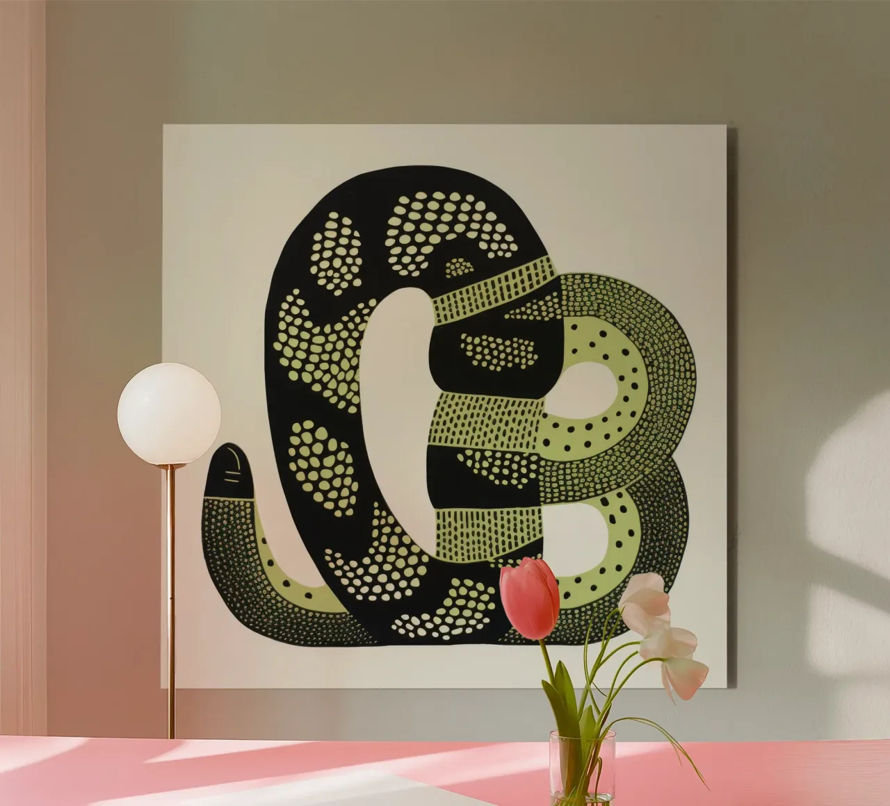Cobra verde 4 alluminio dibond da Minimal Animal Art