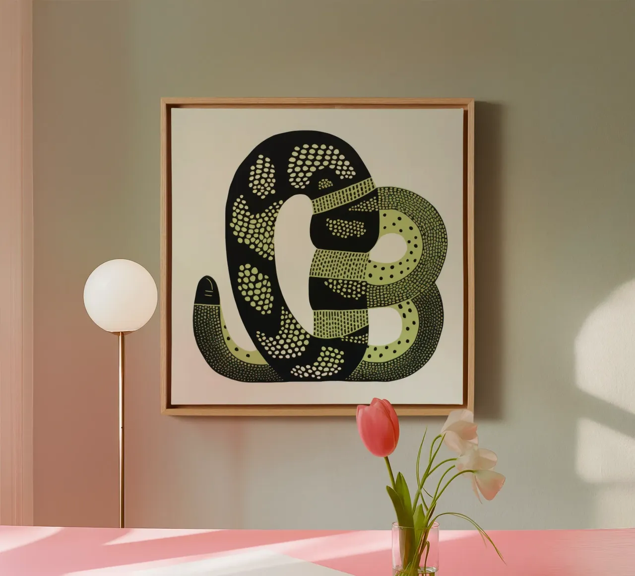 Cobra verde 4 tela da Minimal Animal Art
