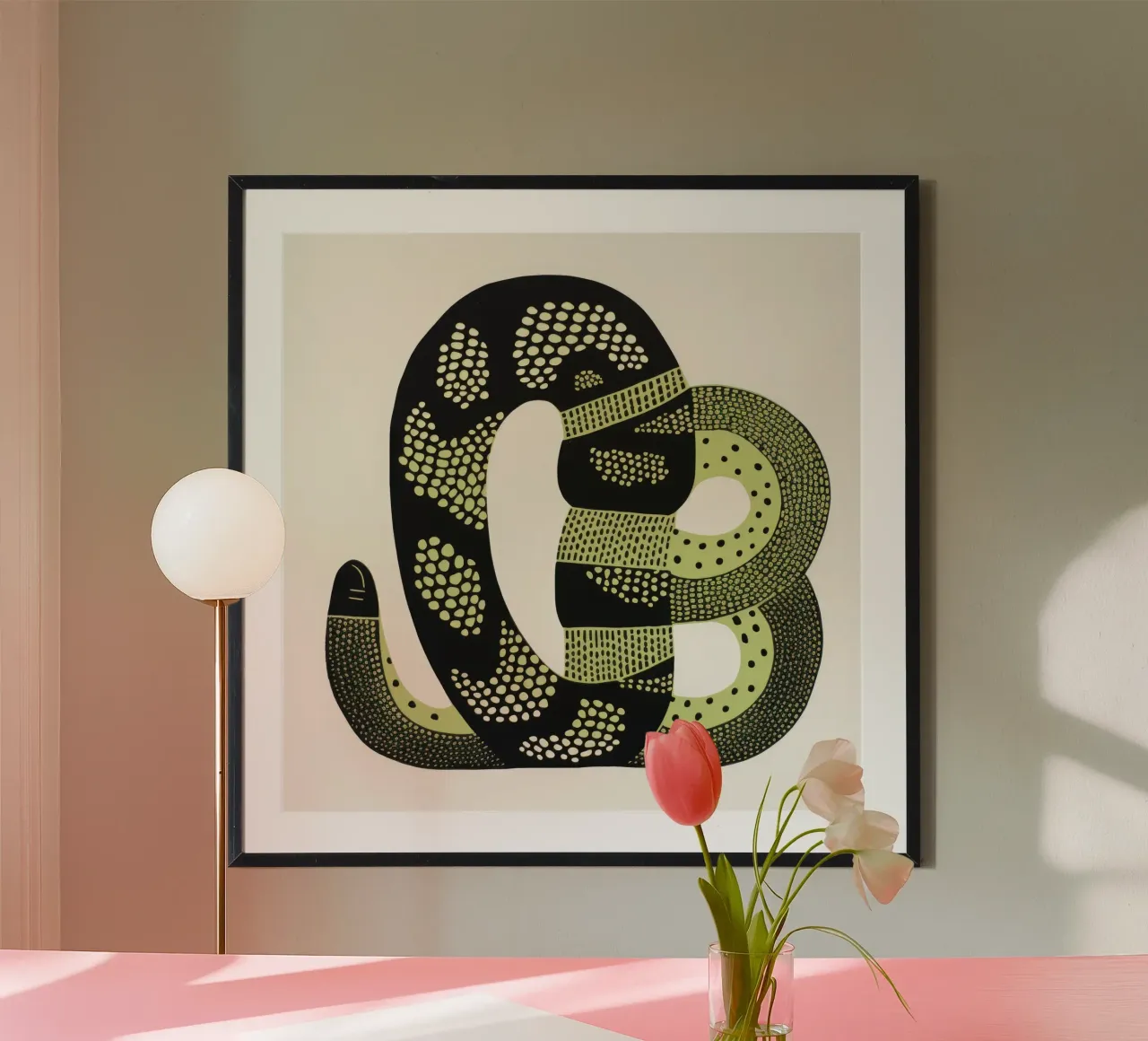 Cobra verde carta hahnemühle da Minimal Animal Art