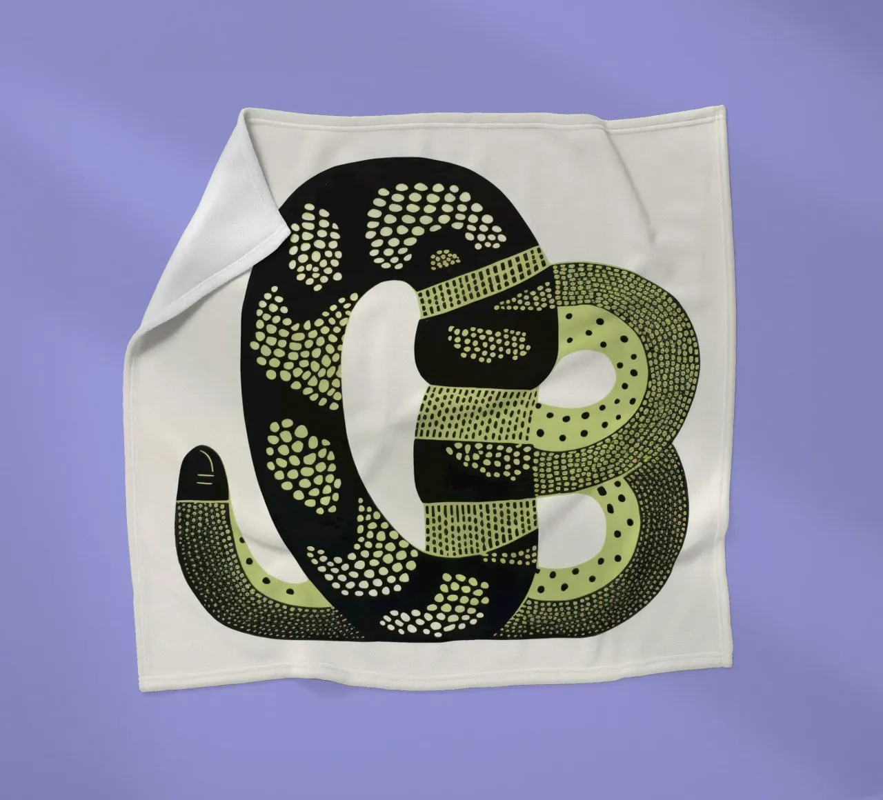 Cobra verde 4 coperta in pile da Minimal Animal Art