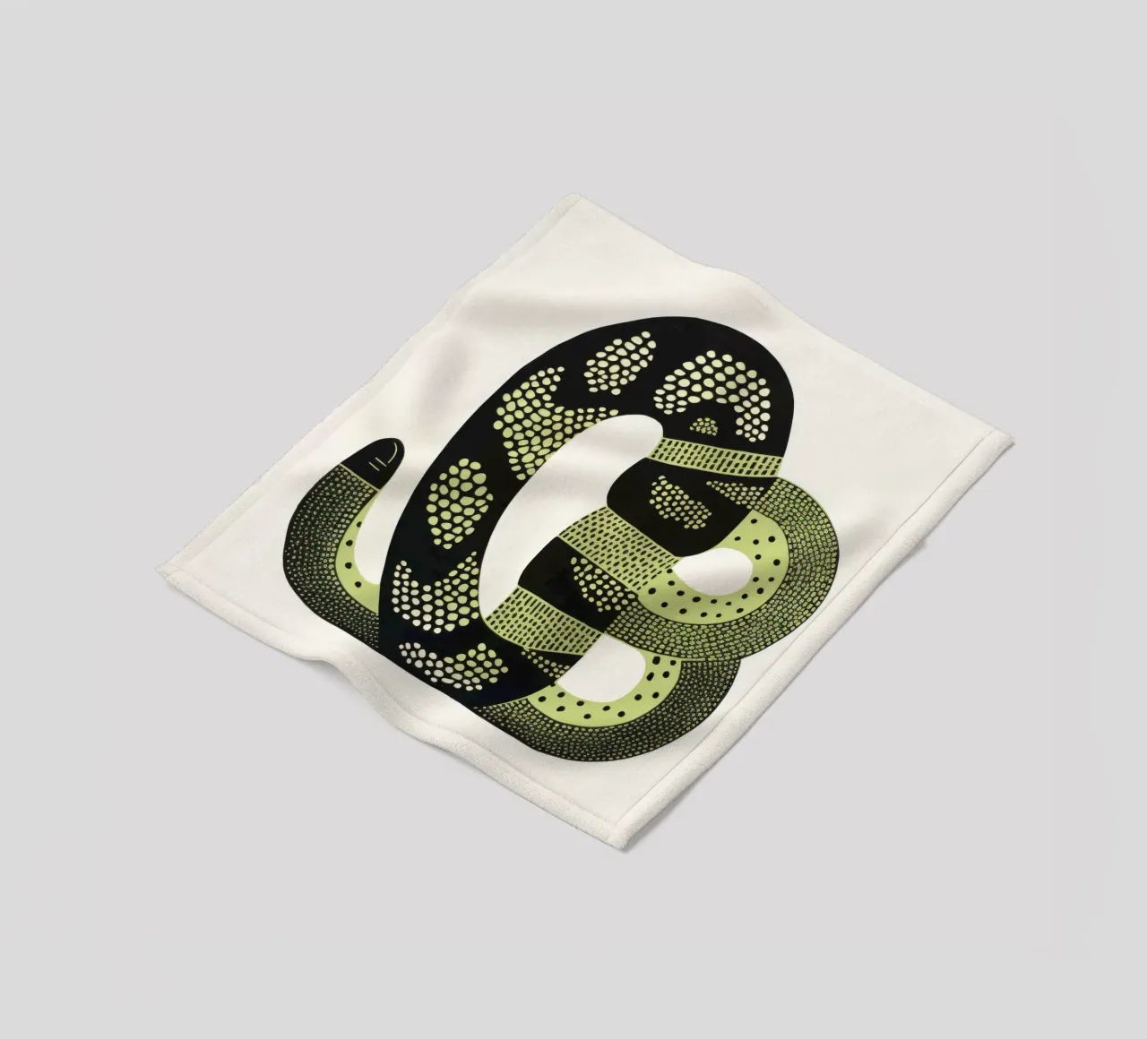 Cobra verde 4 coperta in pile da Minimal Animal Art