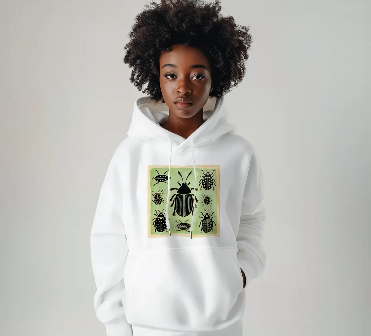 Blatte verte 1 sweat à capuche de Minimal Animal Art