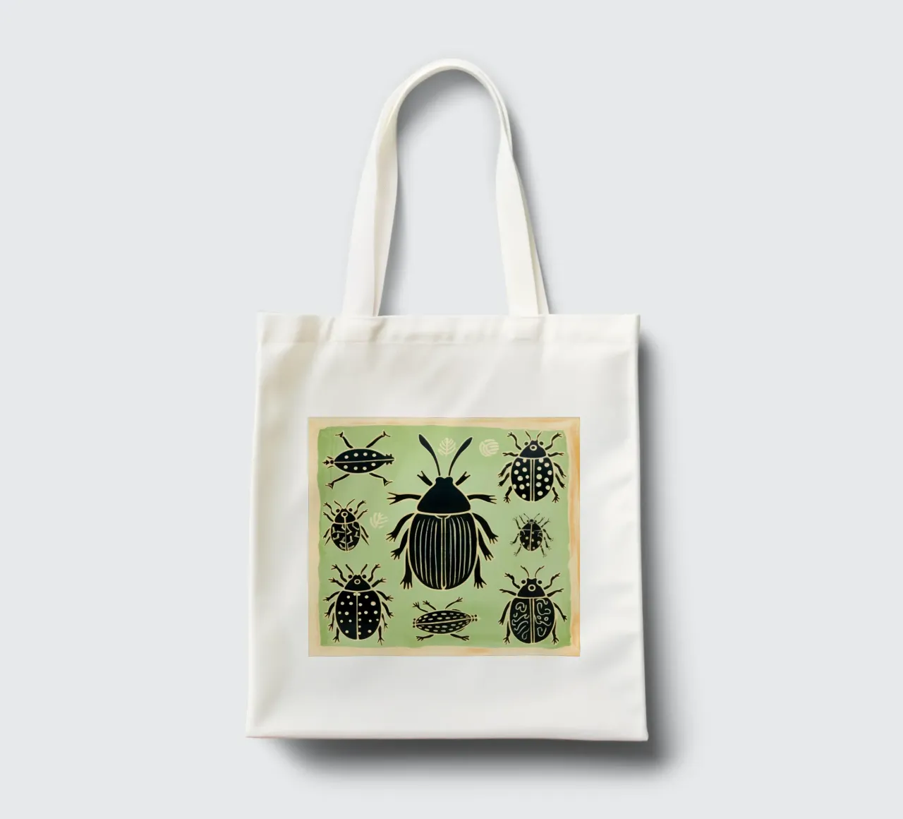 Scarafaggio verde 1 borsa in juta da Minimal Animal Art