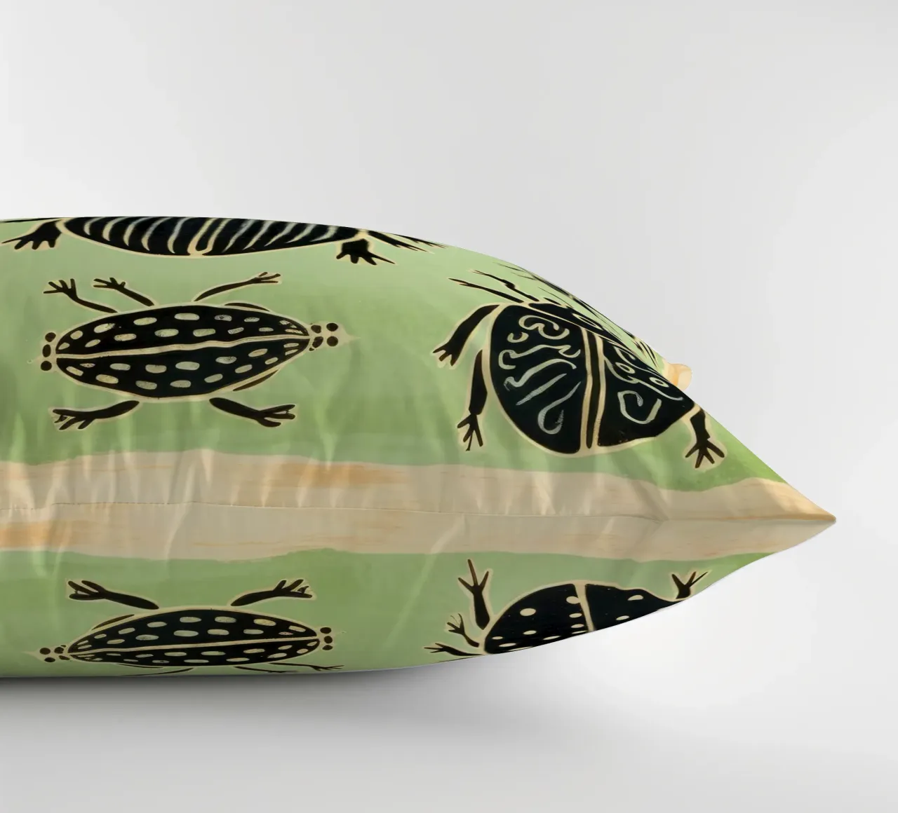 Green Cockroach 1 decorative cushion by Minimal Animal Art