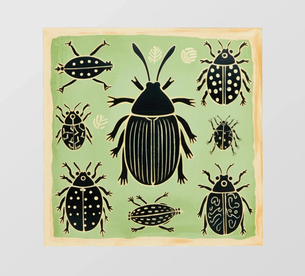 Cucaracha verde 1 lámina retroiluminada de Minimal Animal Art