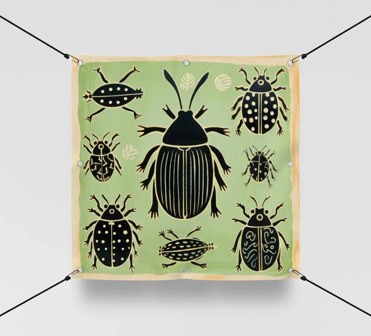 Scarafaggi verdi telo in pvc da Minimal Animal Art