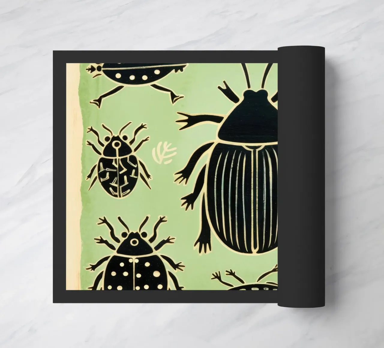 Cucaracha verde 1 felpudo de Minimal Animal Art