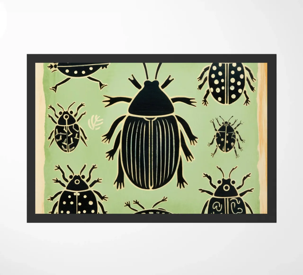 Cucaracha verde 1 felpudo de Minimal Animal Art
