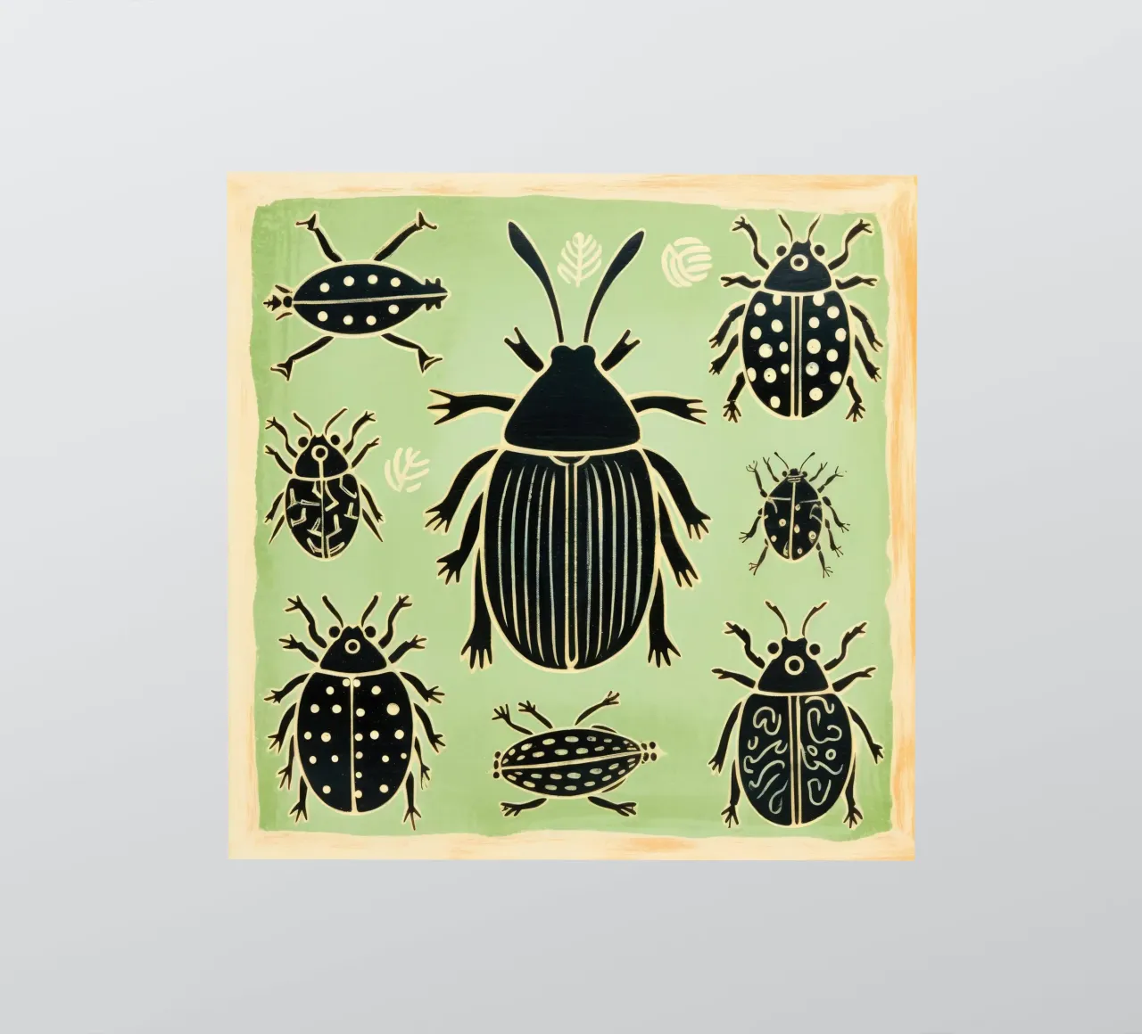 Cucaracha verde 1 pegatina de Minimal Animal Art