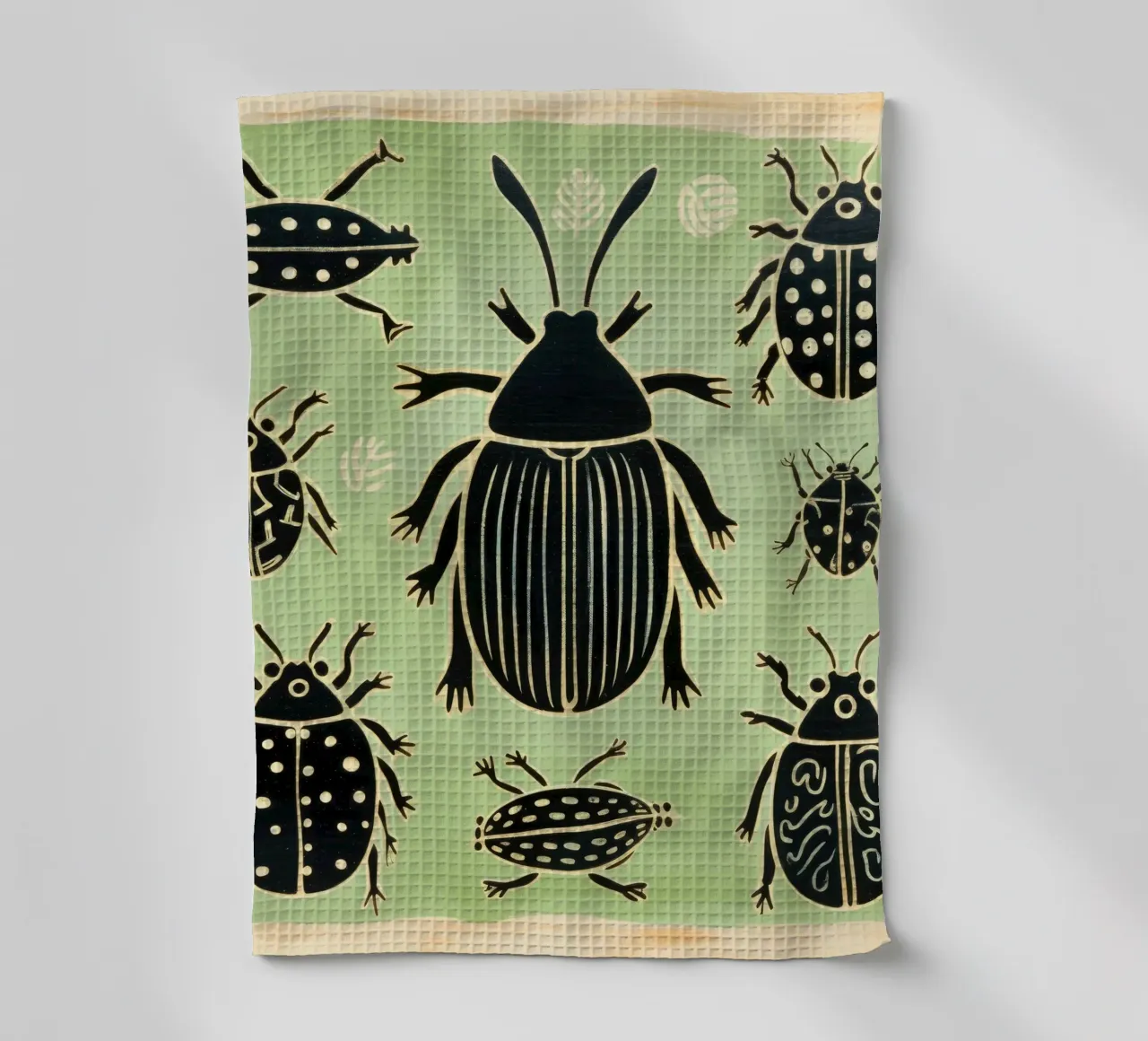 Cucaracha verde 1 paño de cocina de Minimal Animal Art