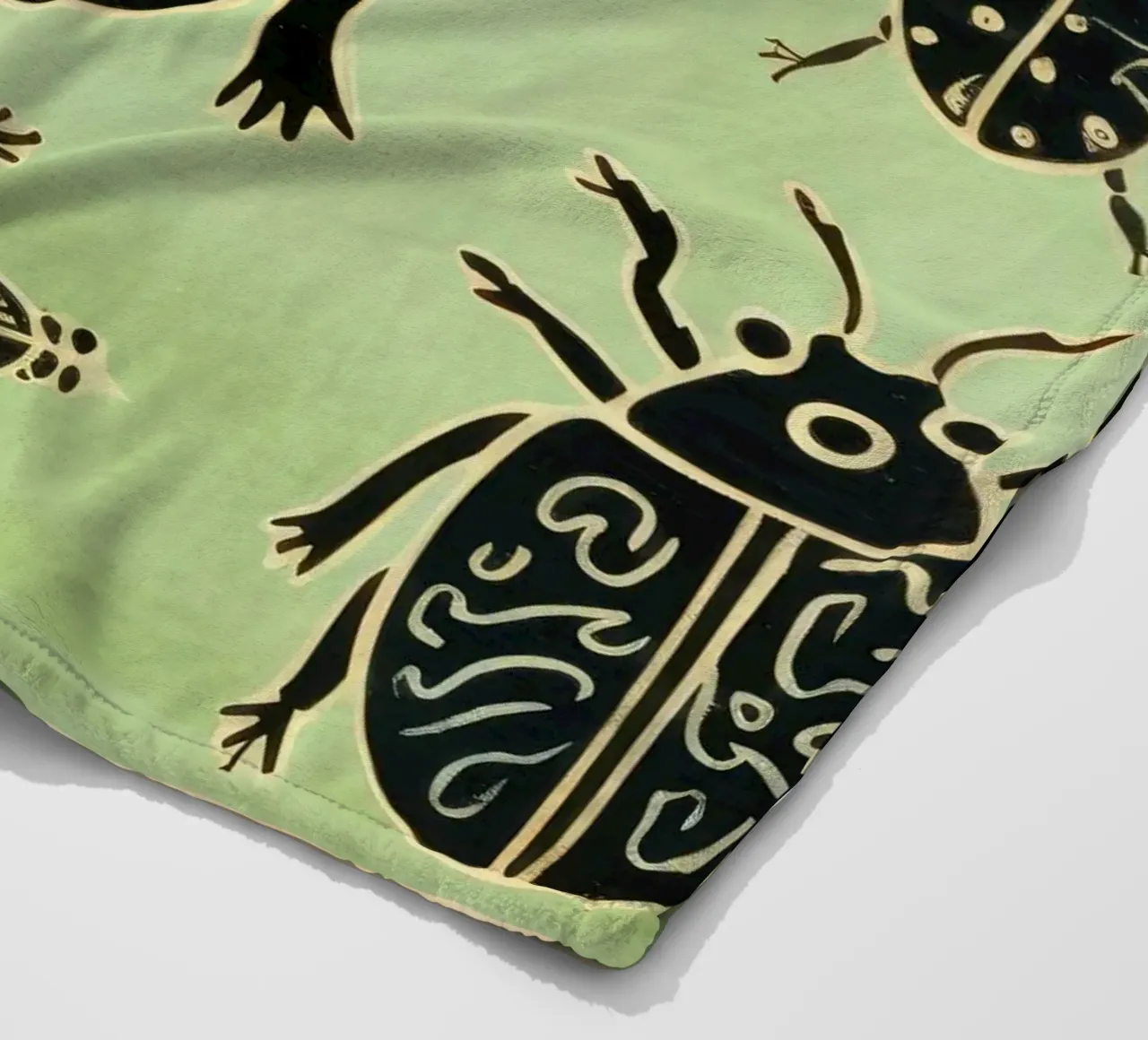 Scarafaggio verde 1 coperta in pile da Minimal Animal Art