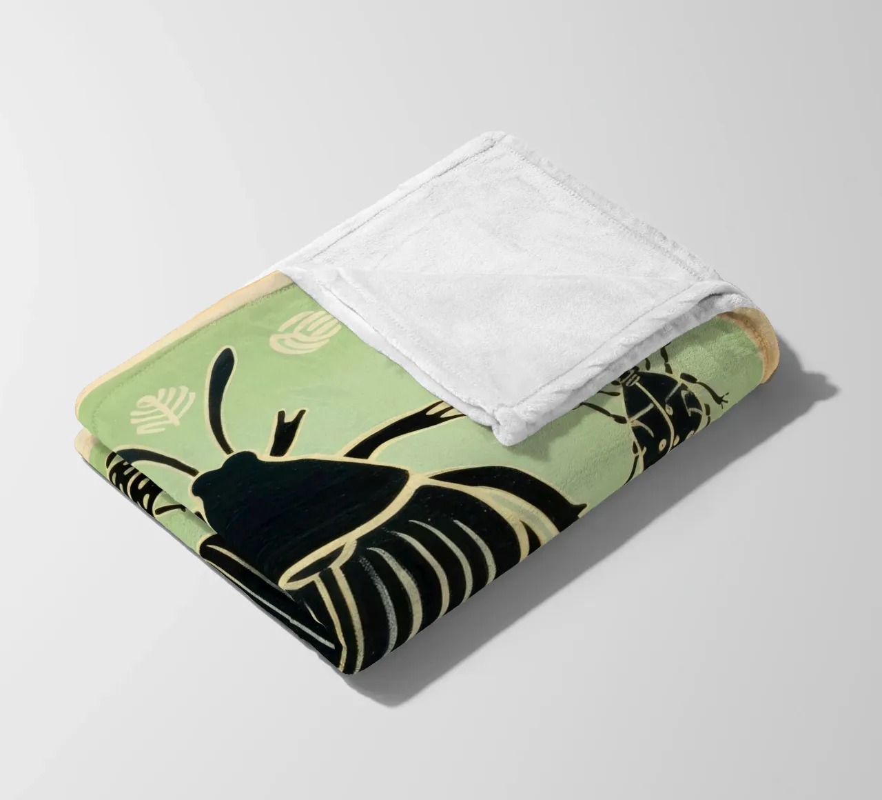 Scarafaggio verde 1 coperta in pile da Minimal Animal Art