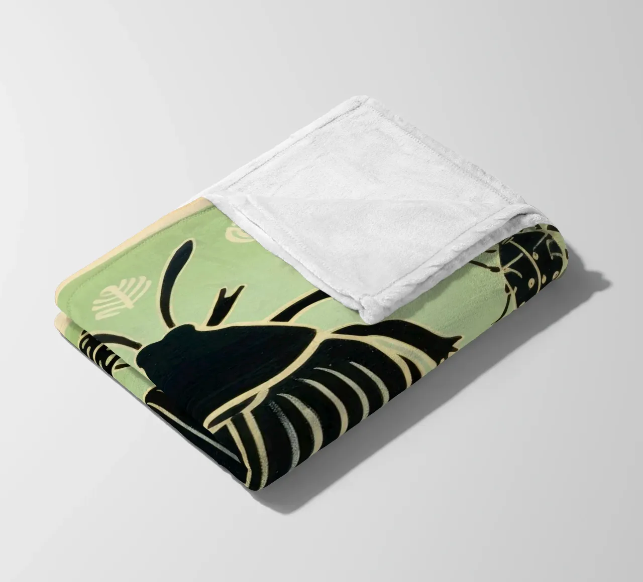 Scarafaggio verde 1 coperta in pile da Minimal Animal Art