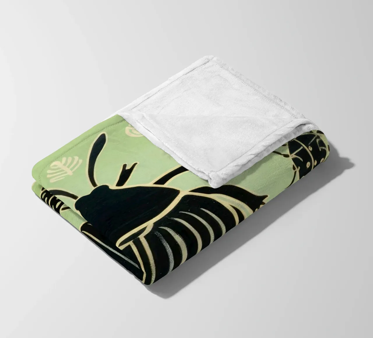 Scarafaggio verde 1 coperta in pile da Minimal Animal Art
