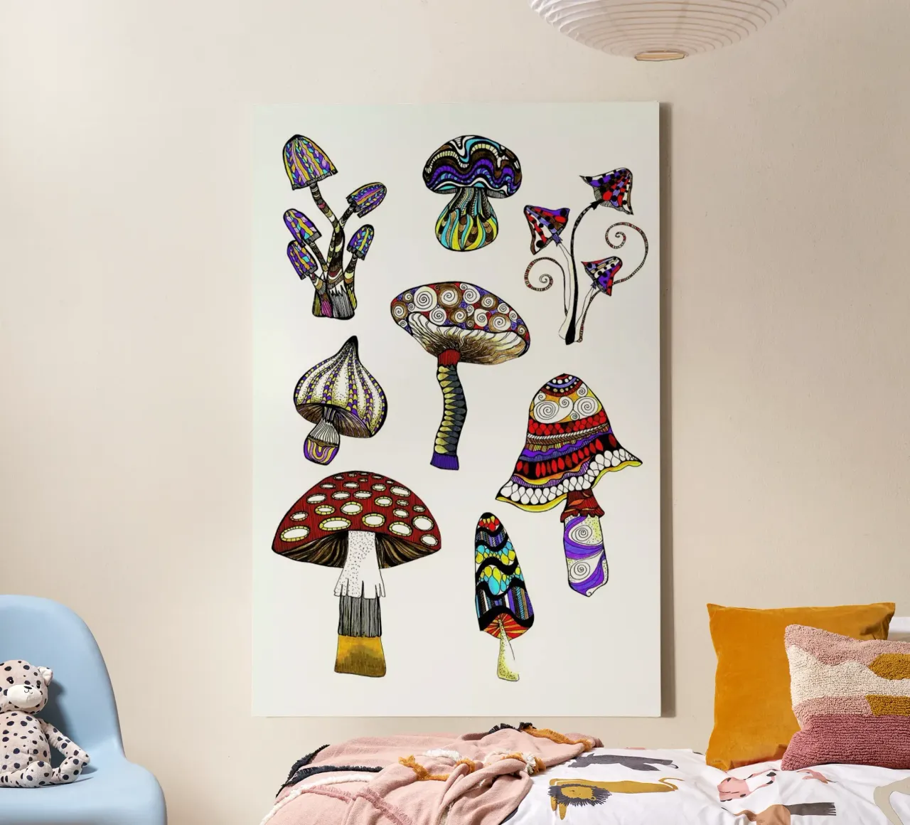 Pilze canvas met Baklijst van Sabrina Ziegenhorn
