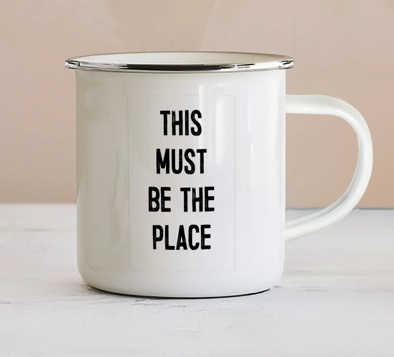 "THIS MUST BE THE PLACE" Emaille Tasse von ramosashop