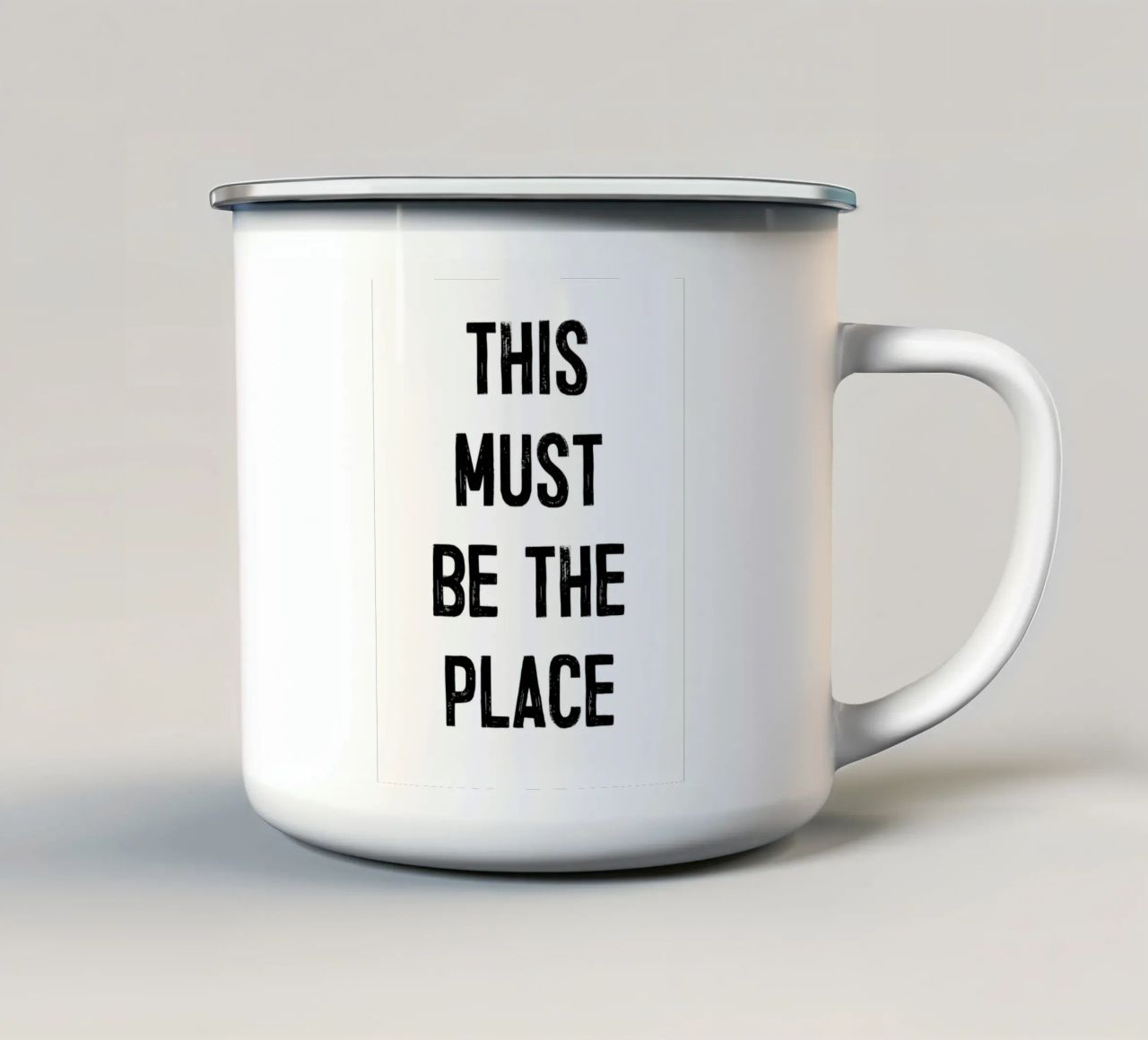 "THIS MUST BE THE PLACE" tazza in smalto da ramosashop