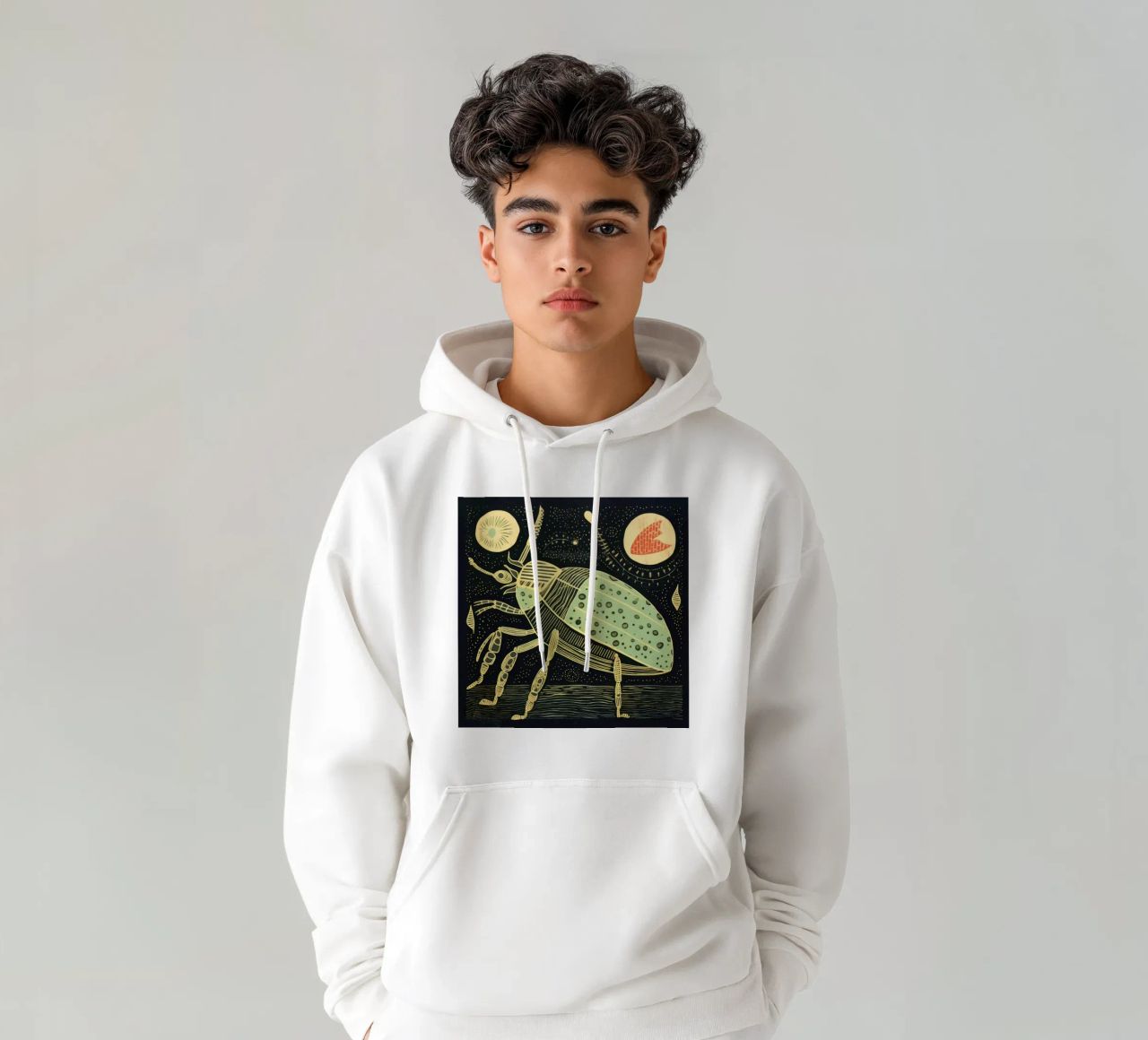 Cucaracha verde 2 sudadera con capucha de Minimal Animal Art