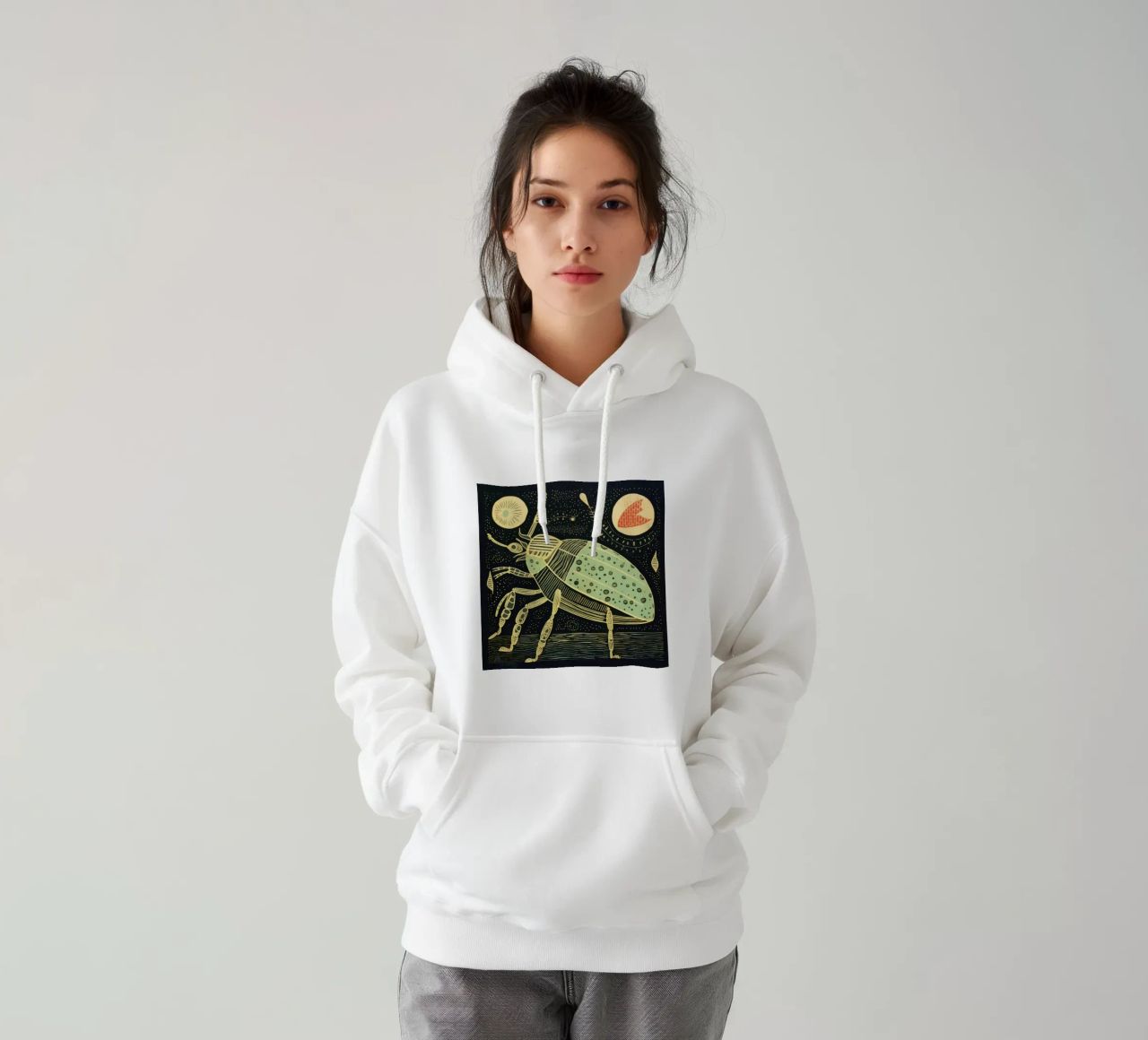 Cucaracha verde 2 sudadera con capucha de Minimal Animal Art