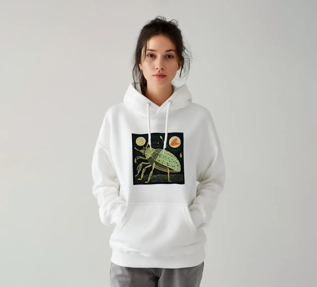 Grüne Kakerlake 2 Hoodie von Minimal Animal Art