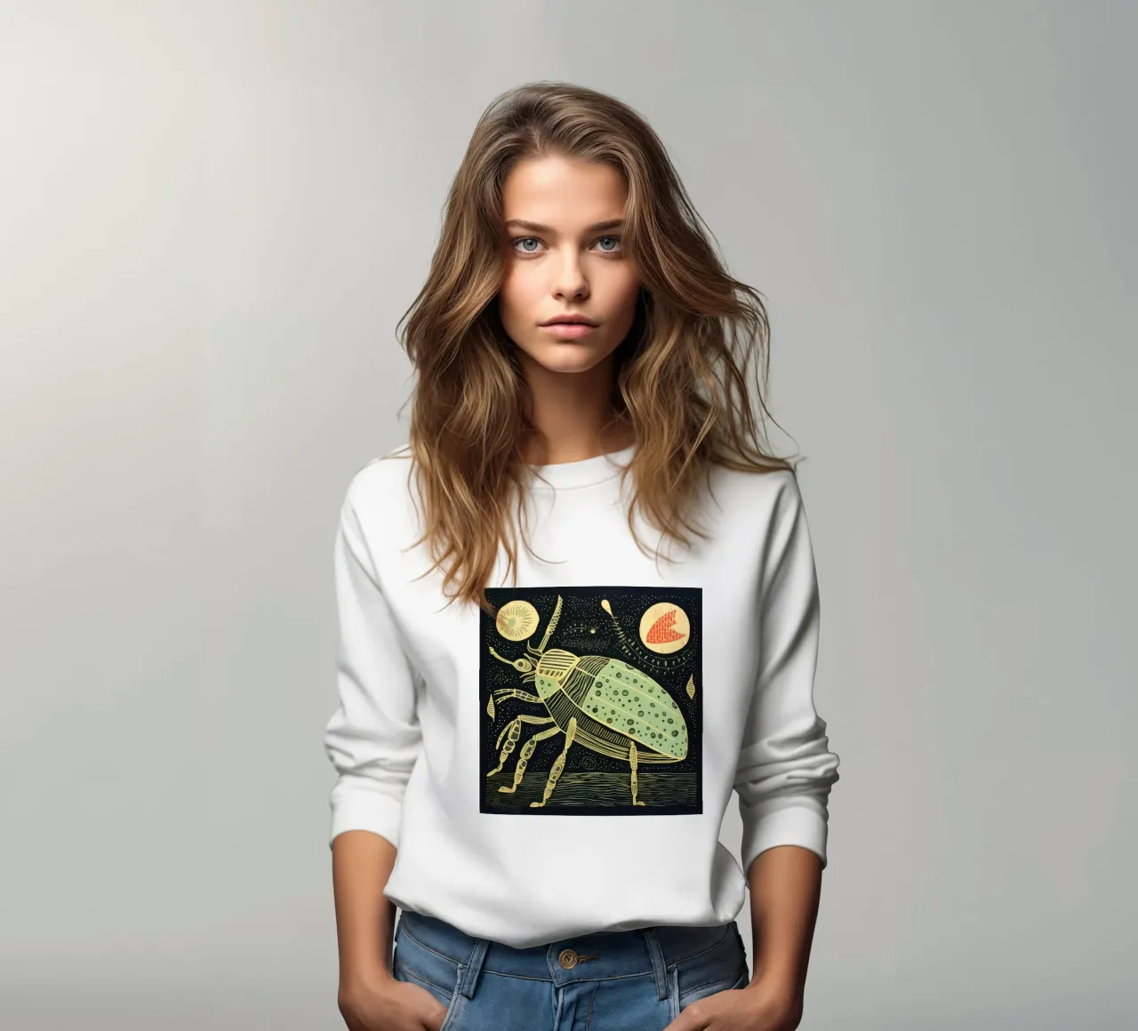 Groene kakkerlak sweatshirt van Minimal Animal Art