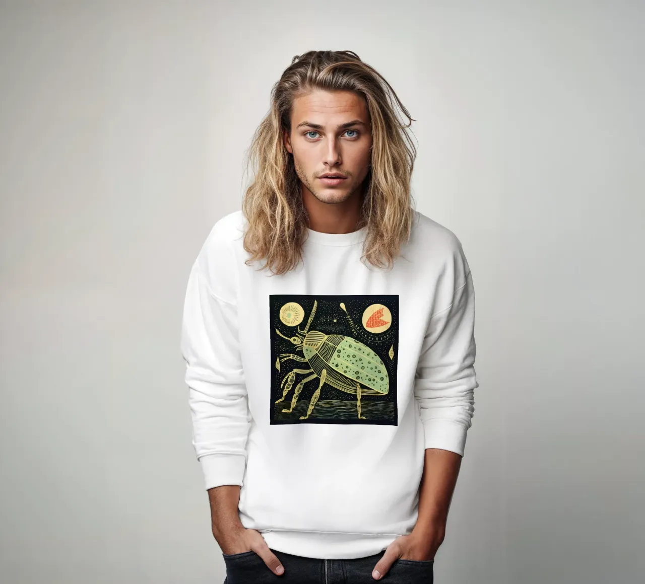 Grüne Kakerlake 2 Sweatshirt von Minimal Animal Art