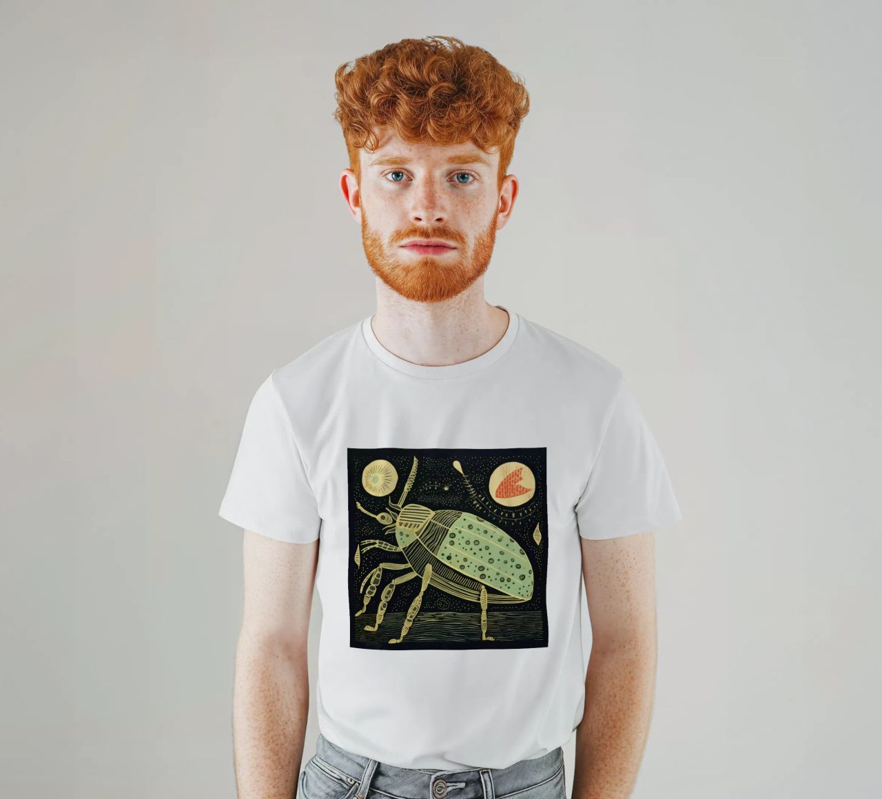 Cucaracha verde 2 camiseta de Minimal Animal Art