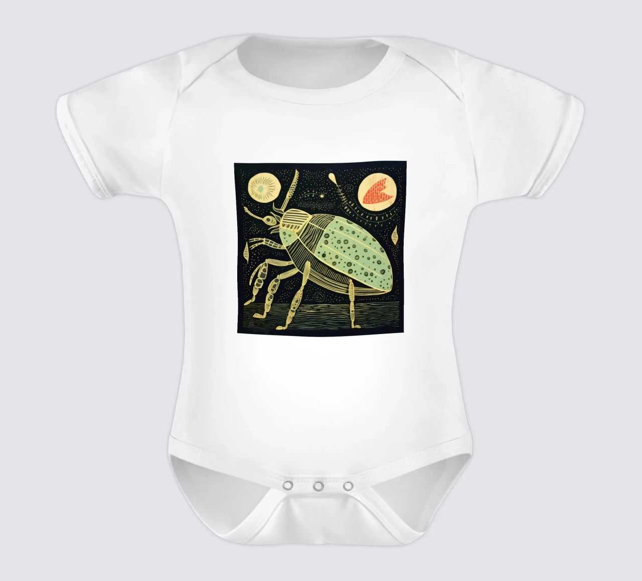Cucaracha verde 2 body de bebé de Minimal Animal Art