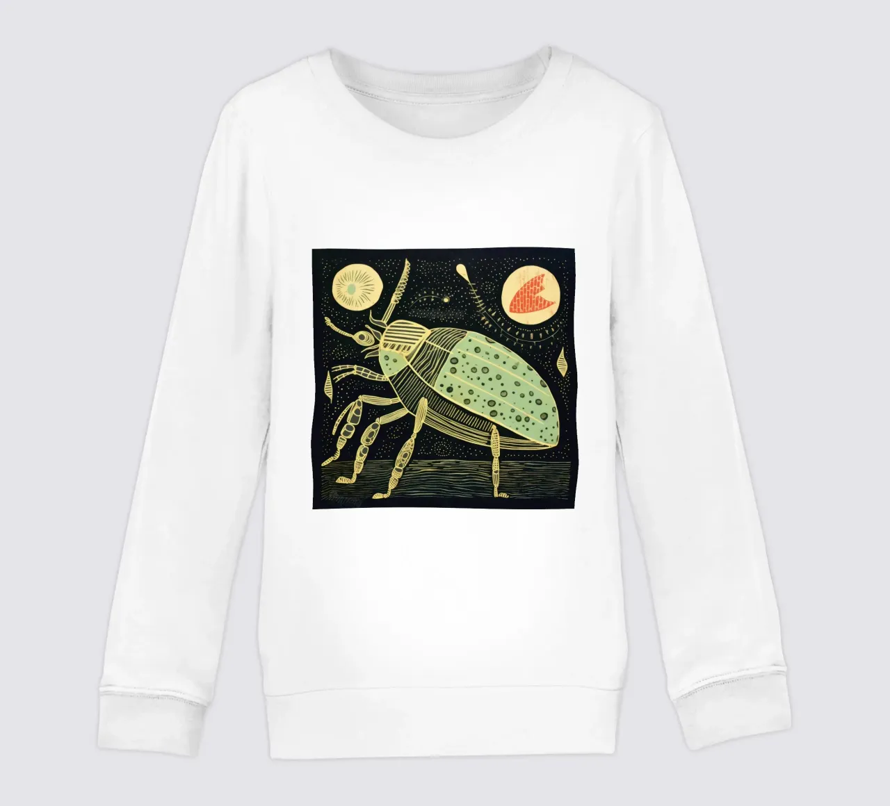 Cafard vert 2 sweat enfant de Minimal Animal Art