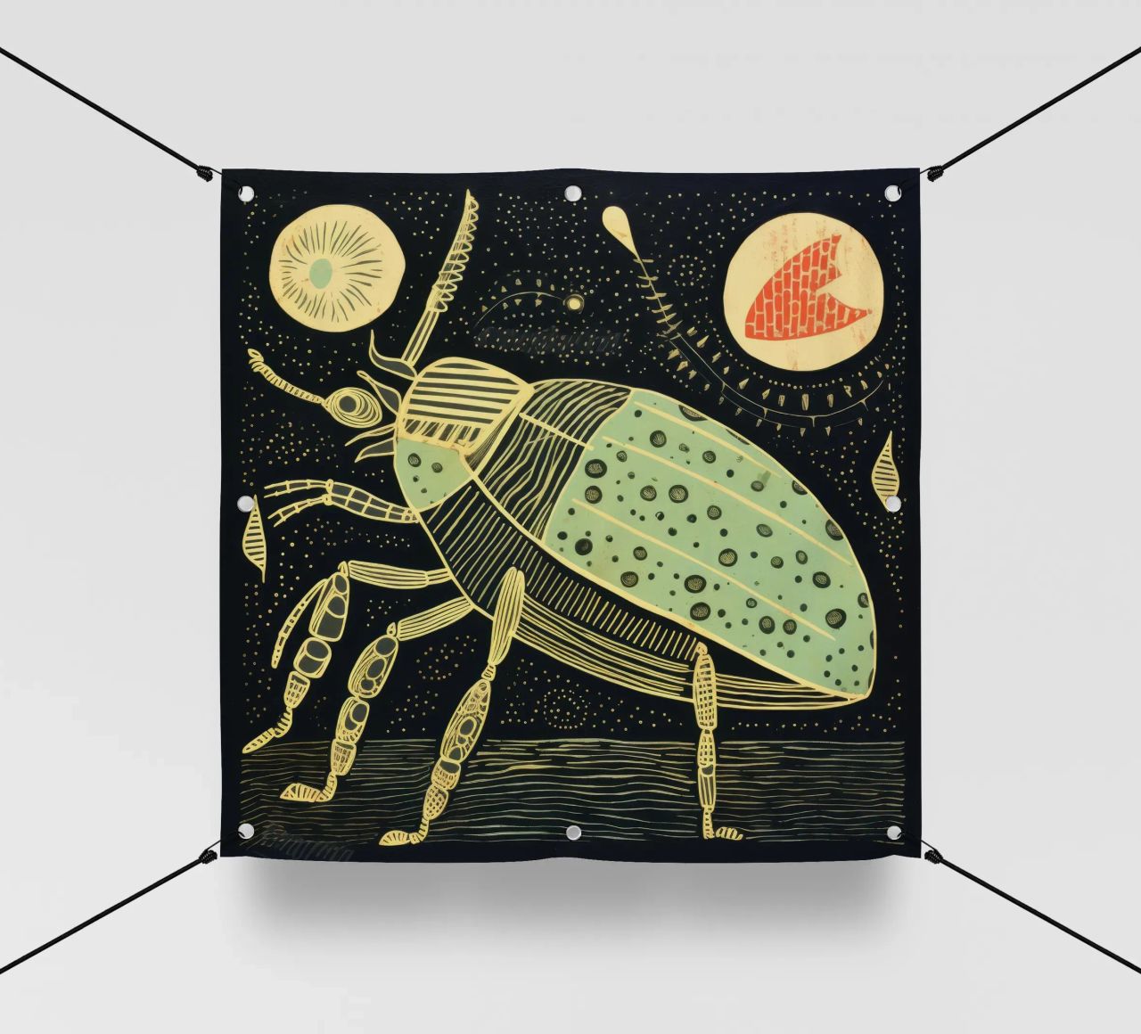 Scarafaggio verde 2 telo in pvc da Minimal Animal Art