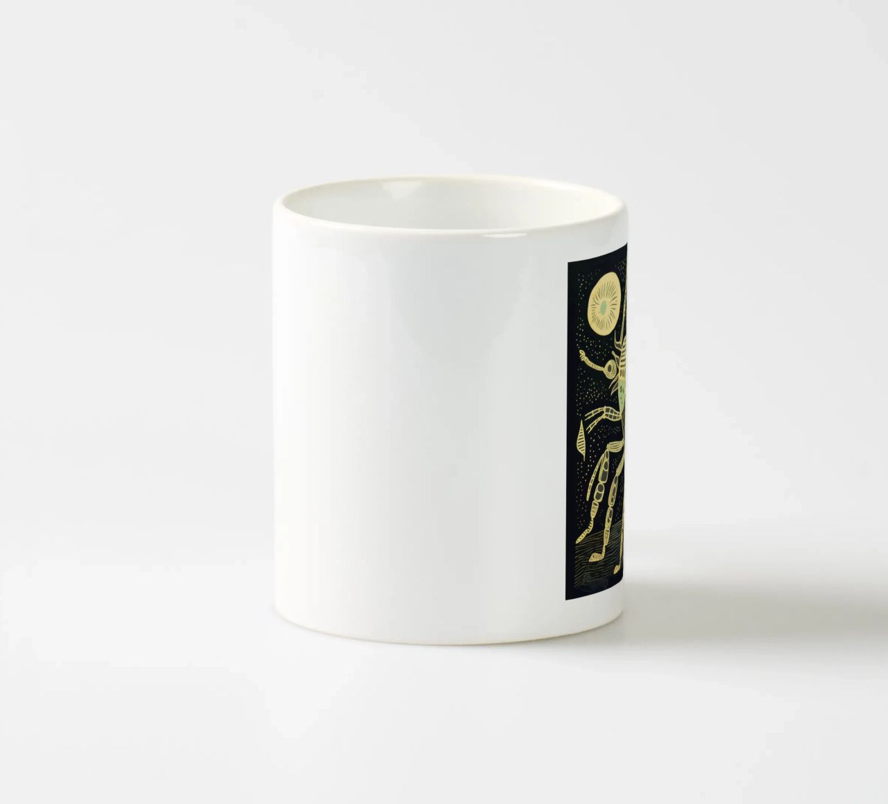 Groene kakkerlak 2 keramische mok van Minimal Animal Art