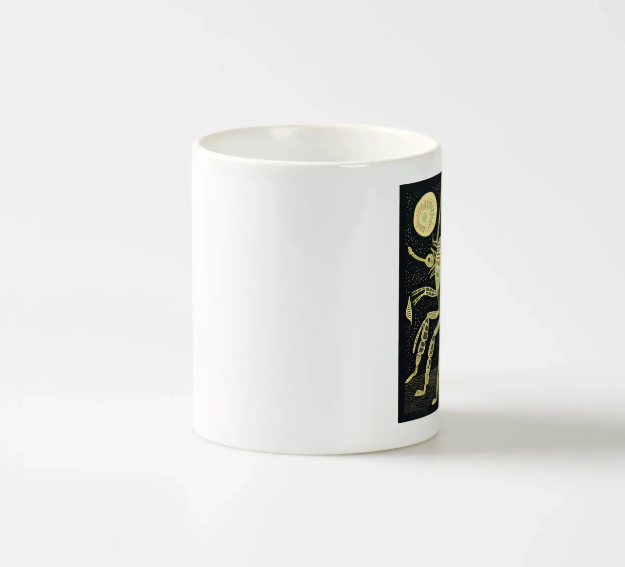 Grüne Kakerlake 2 Keramik Tasse von Minimal Animal Art