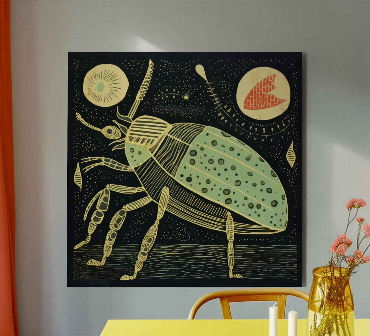 Cucaracha verde 2 aluminio dibond de Minimal Animal Art