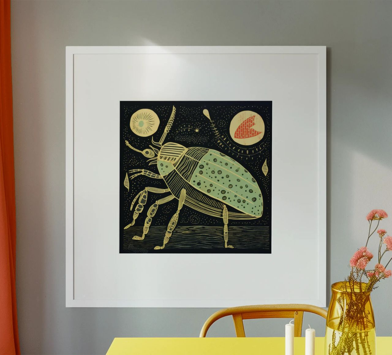 Scarafaggio verde 2 poster da Minimal Animal Art