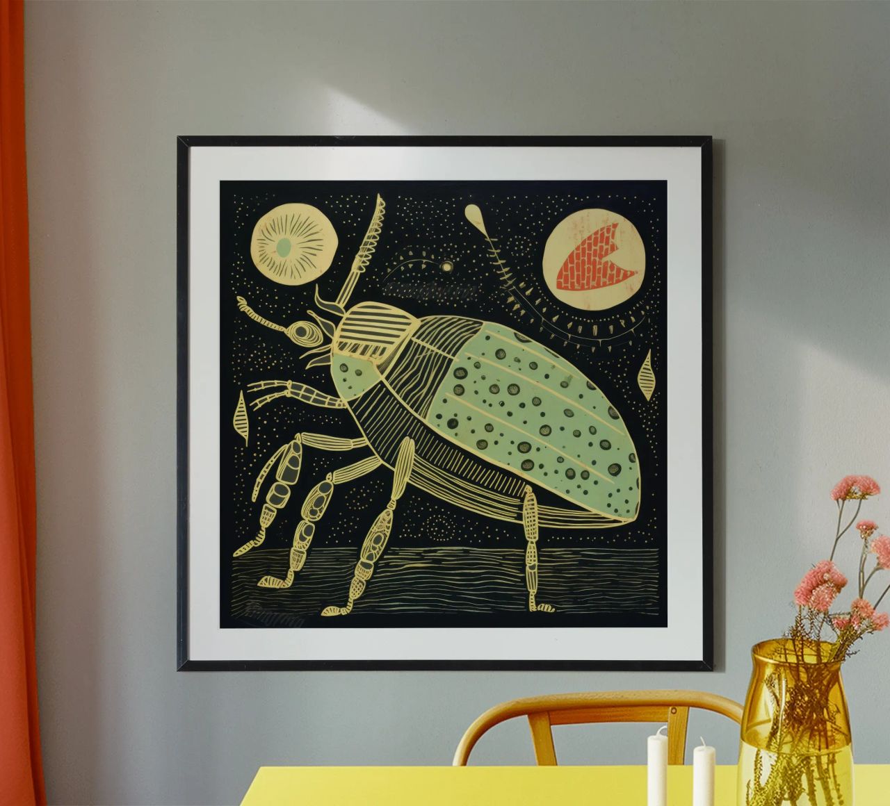 Scarafaggio verde 2 poster da Minimal Animal Art